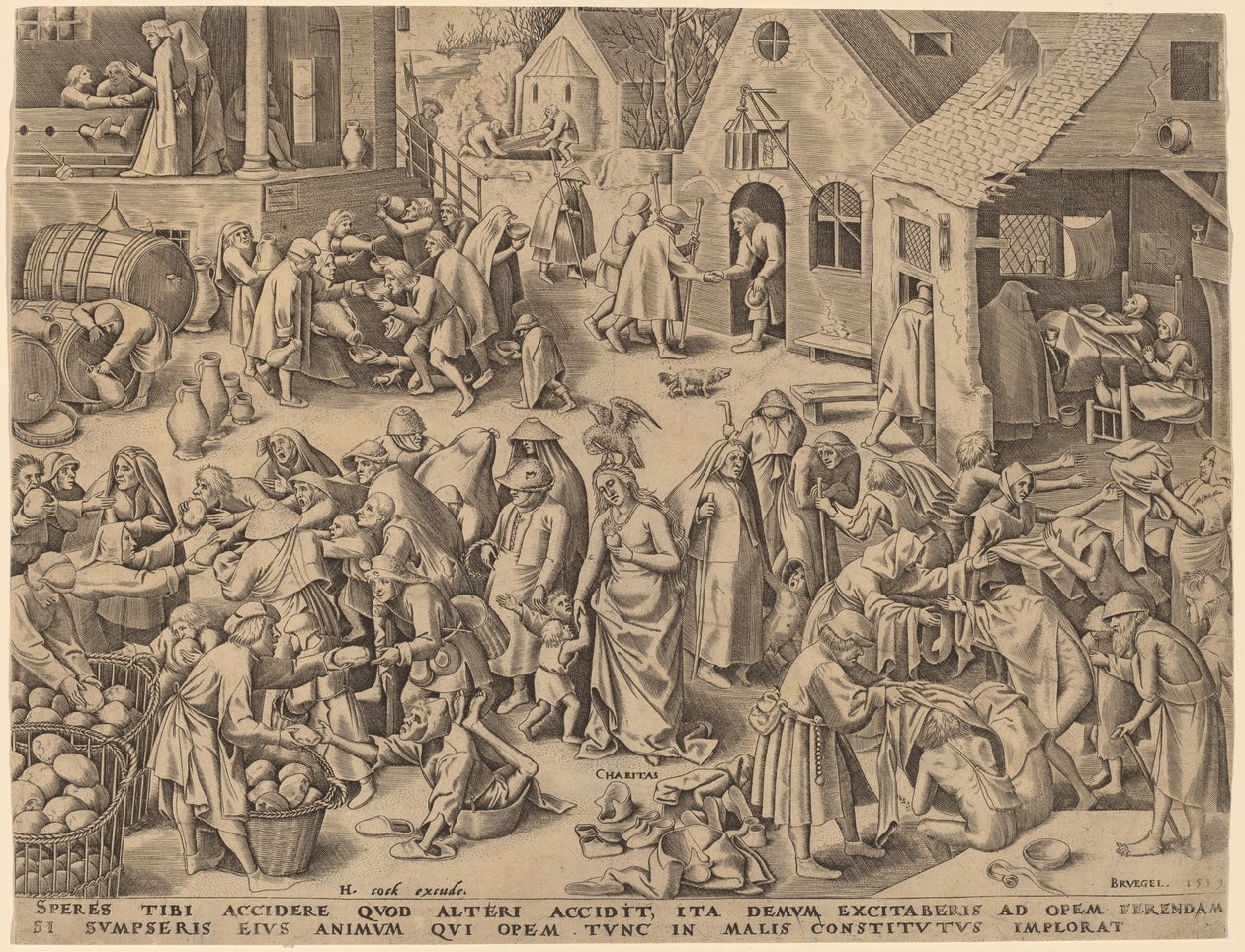 veldedighet [recto] av Philip Galle after Pieter Bruegel the Elder