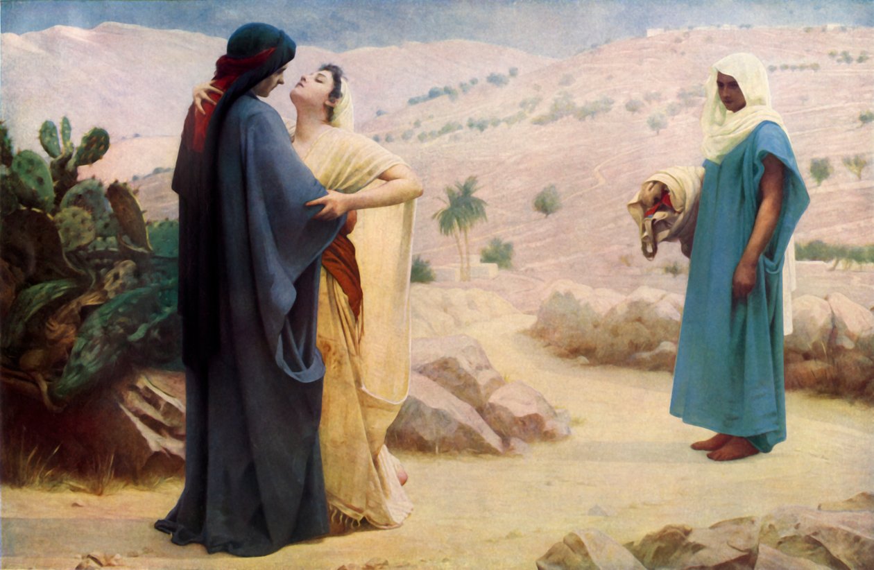 Ruth og Naomi, 1886, 1936. av Philip Hermogenes Calderon