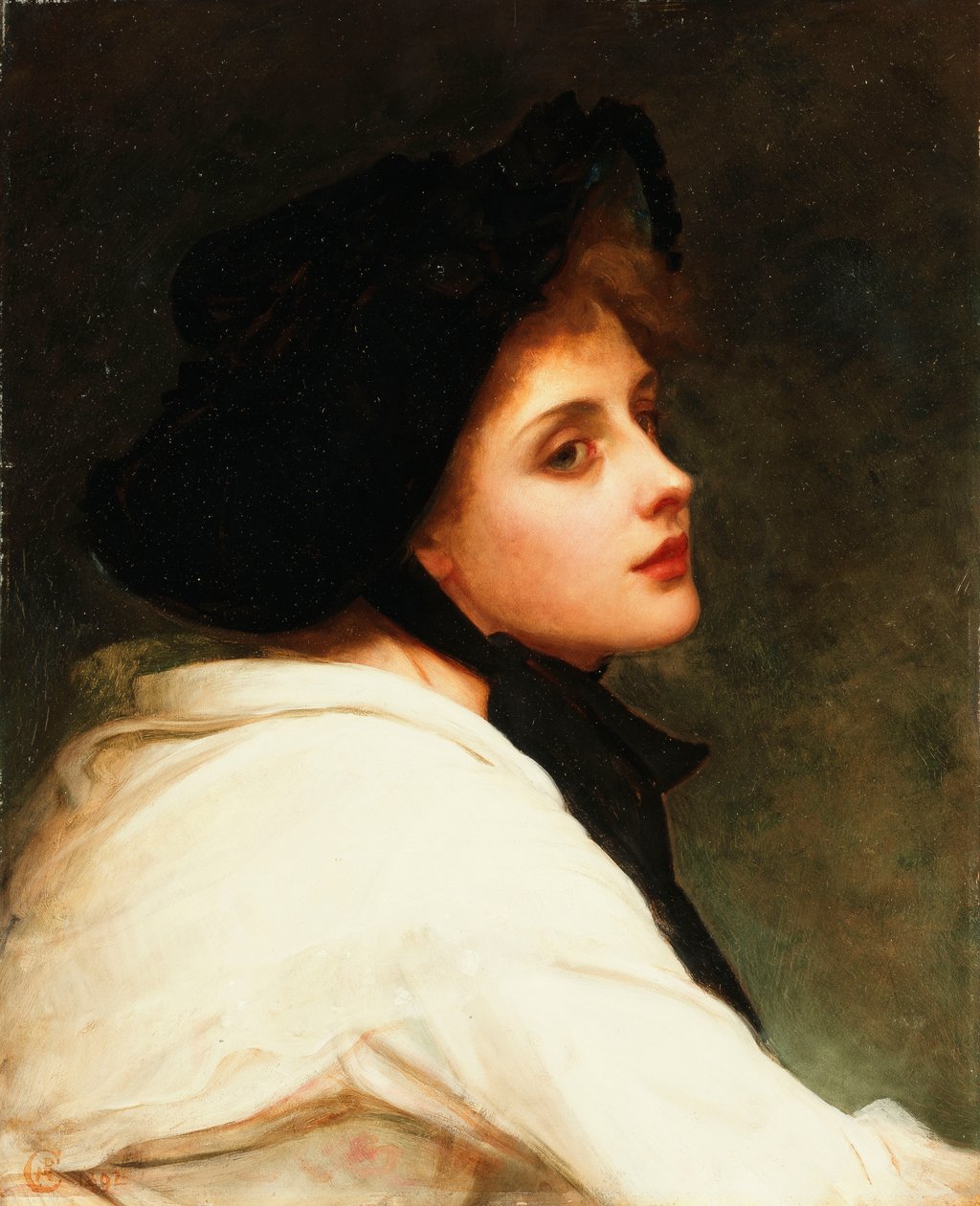 Den svarte hatten, 1892 av Philip Hermogenes Calderon