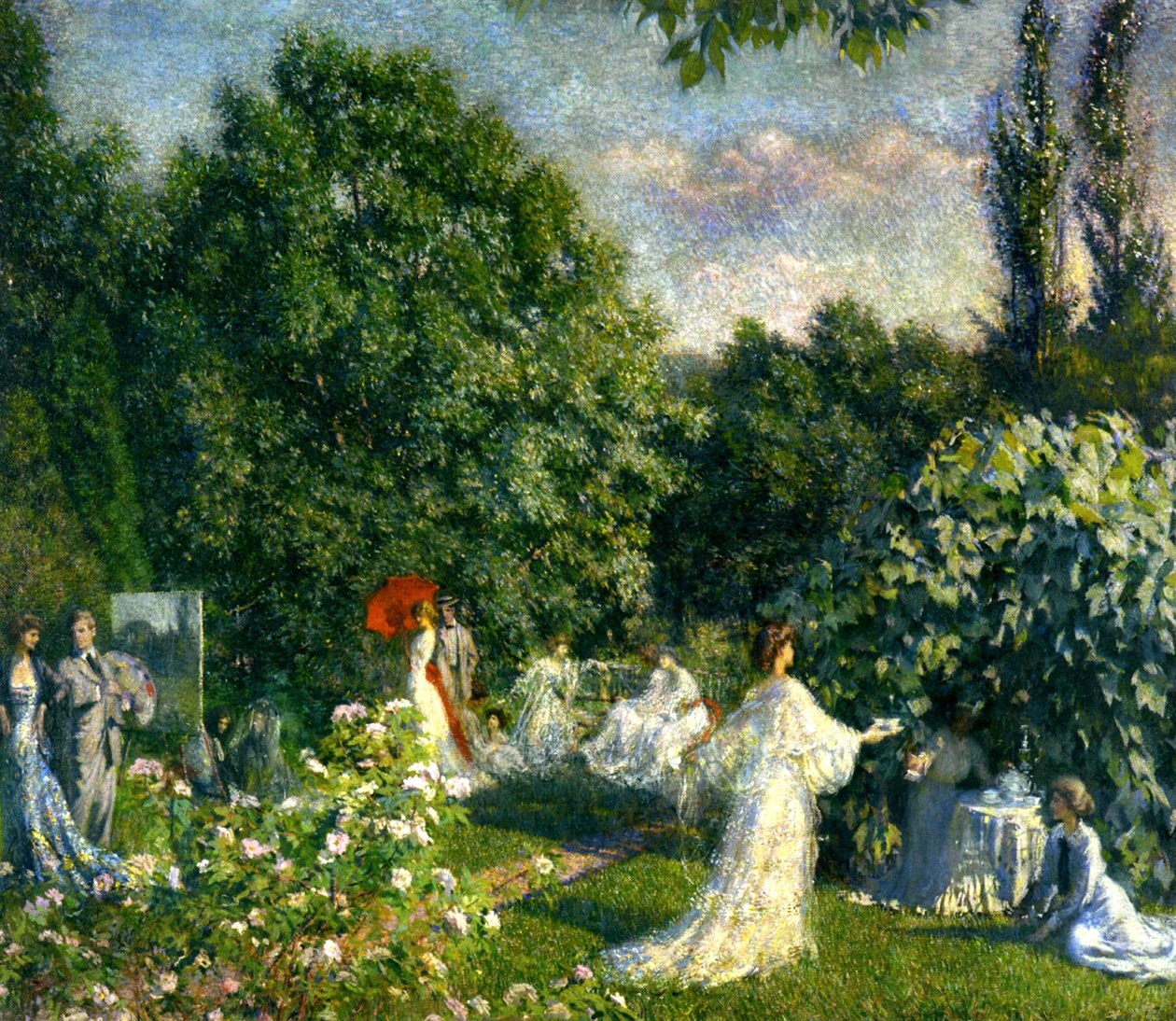 En hagefest, ca. 1890-99 av Philip Leslie Hale