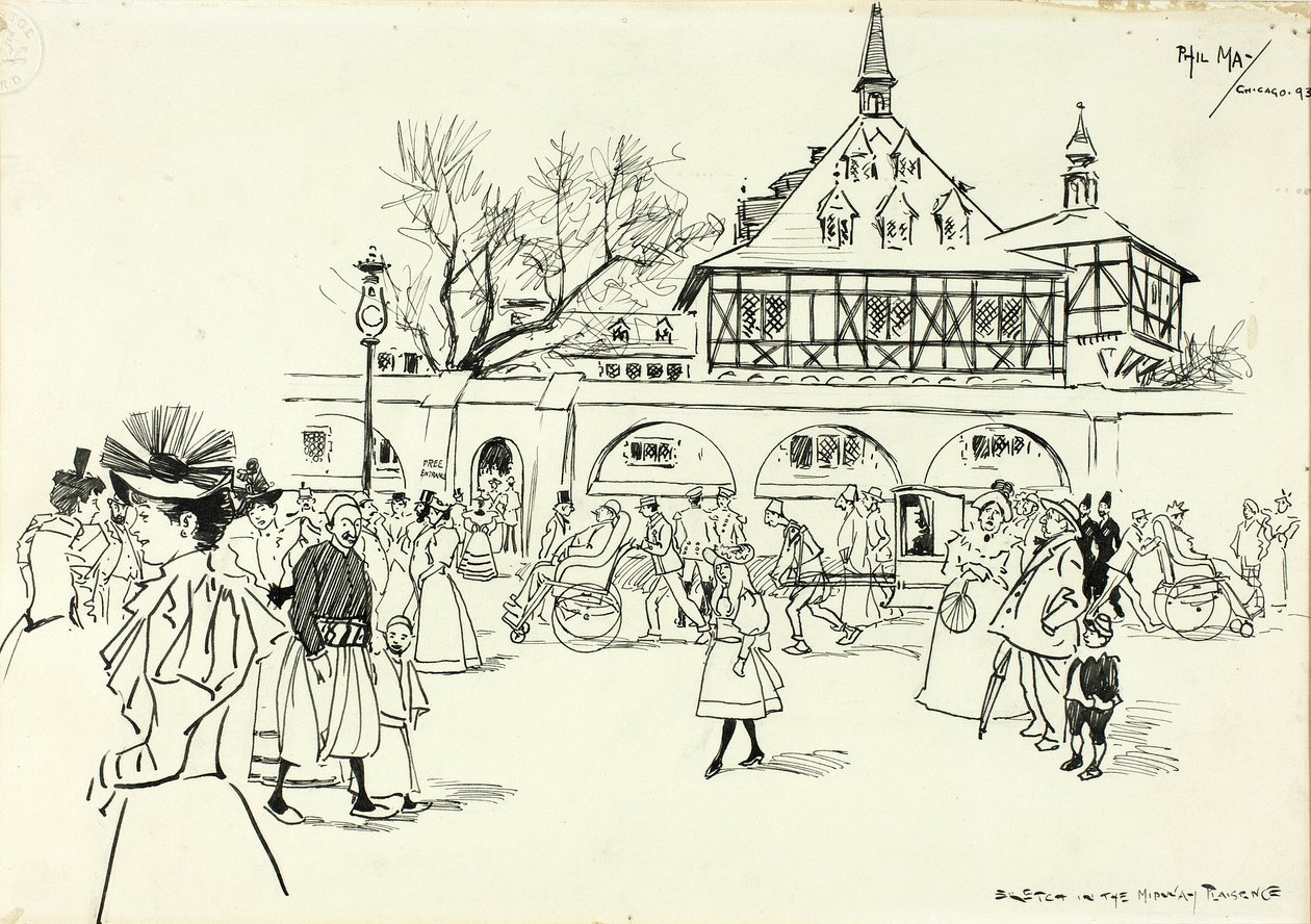 Skisse i Midway Plaisance av Philip William May