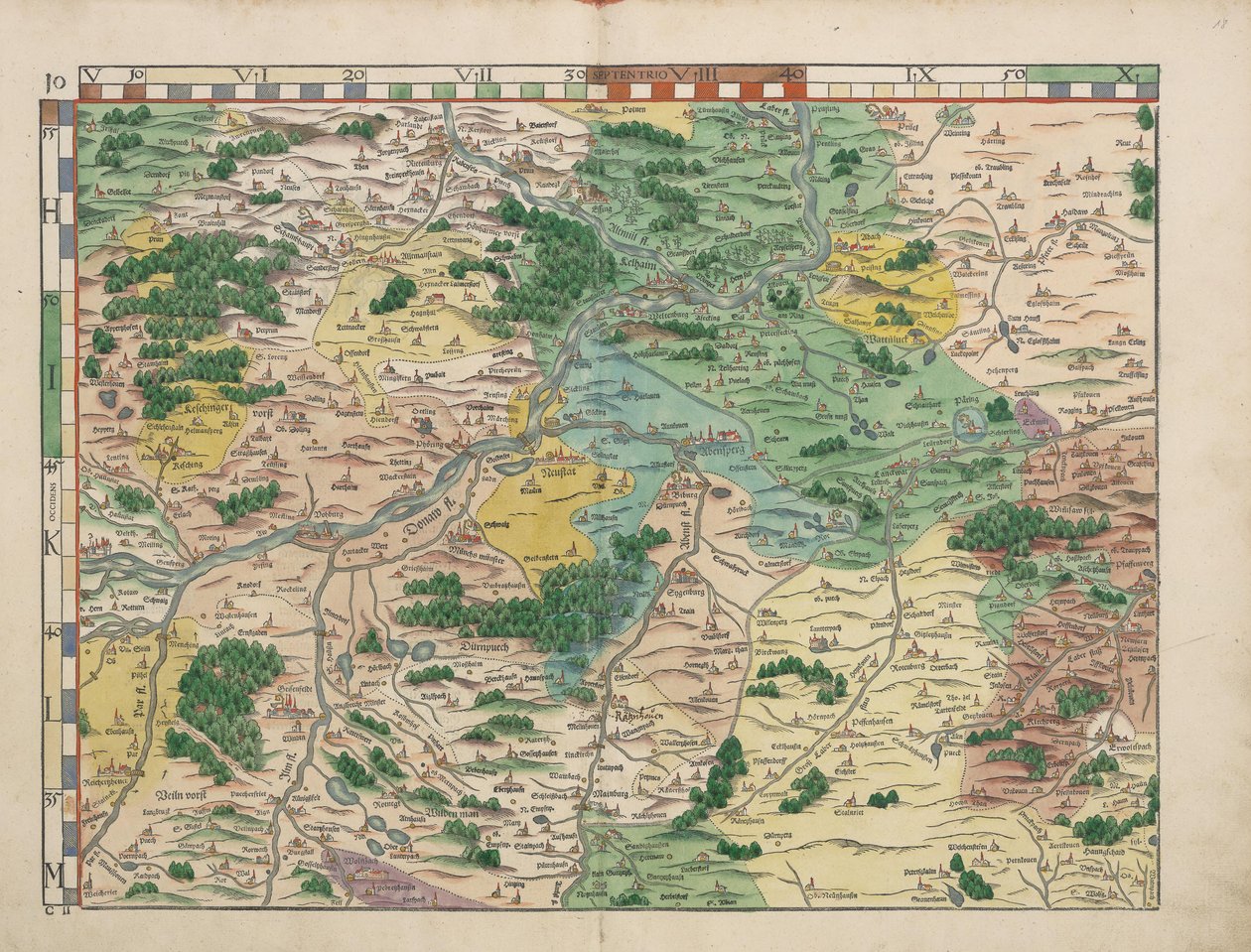 Bayerske countrybord fra 1568 (panel 10) av Philipp Apian