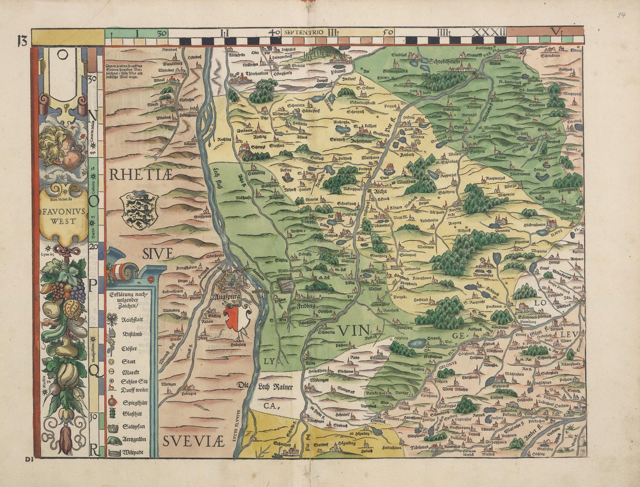 Bayerske country -tabletter fra 1568 (plate 13) av Philipp Apian