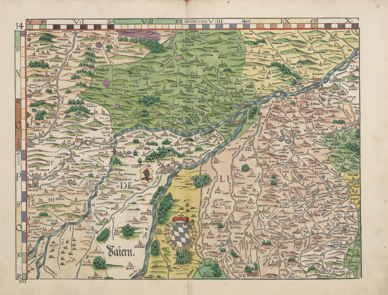 Bayerske countrybord fra 1568 (panel 14) av Philipp Apian