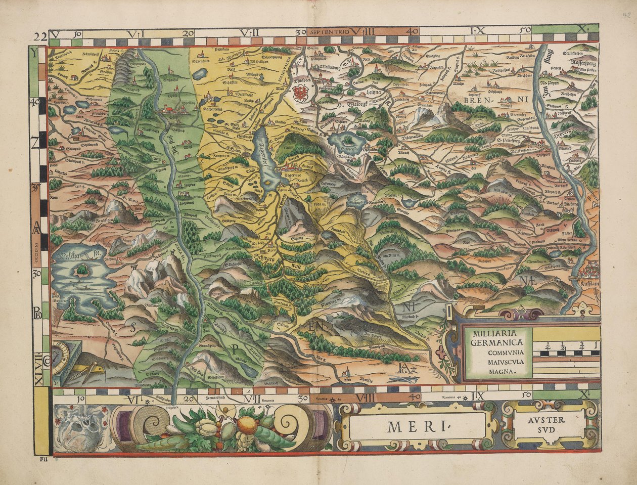 Bayerske countrybord fra 1568 (plate 22) av Philipp Apian