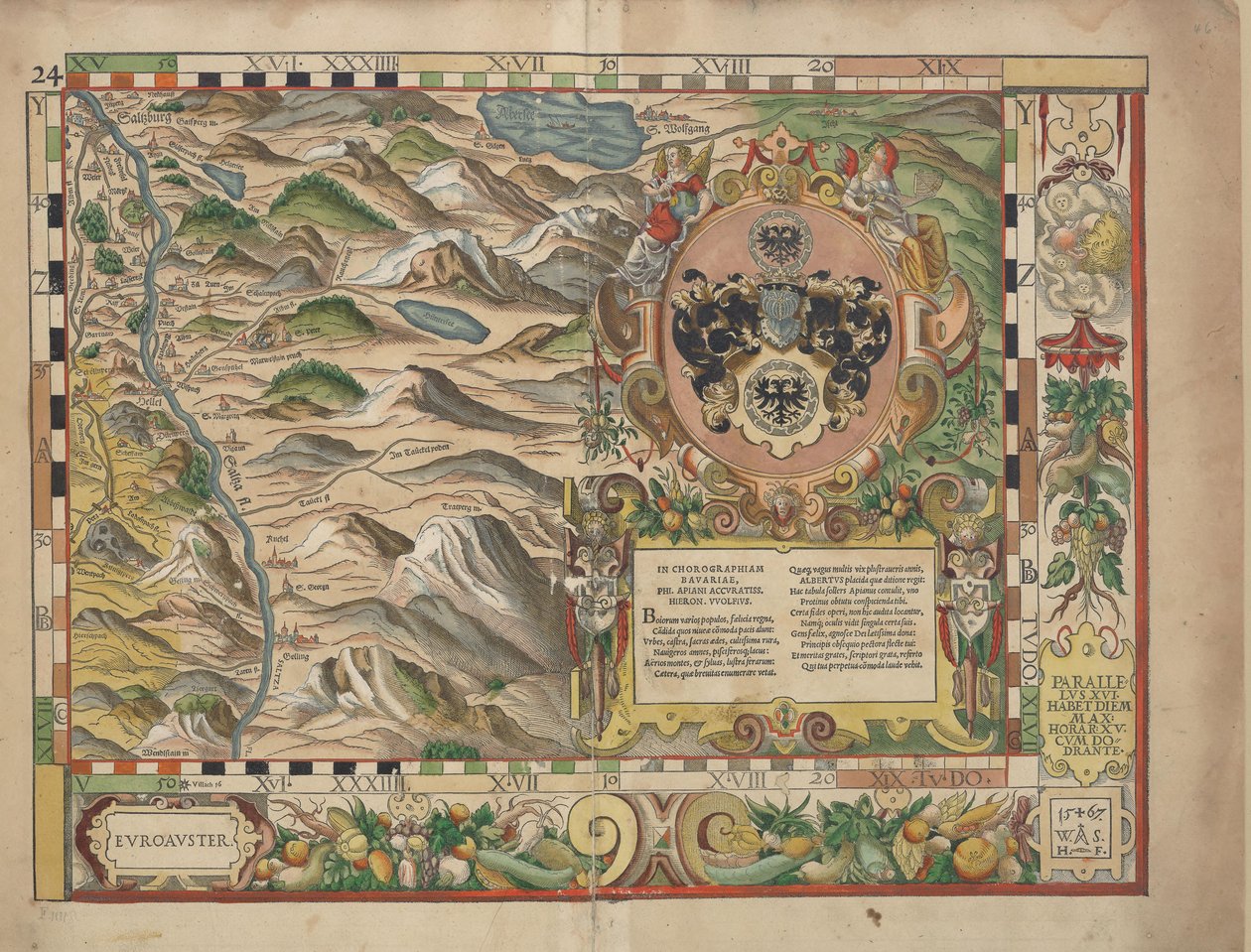 Bayerske country -tabletter fra 1568 (plate 24) av Philipp Apian