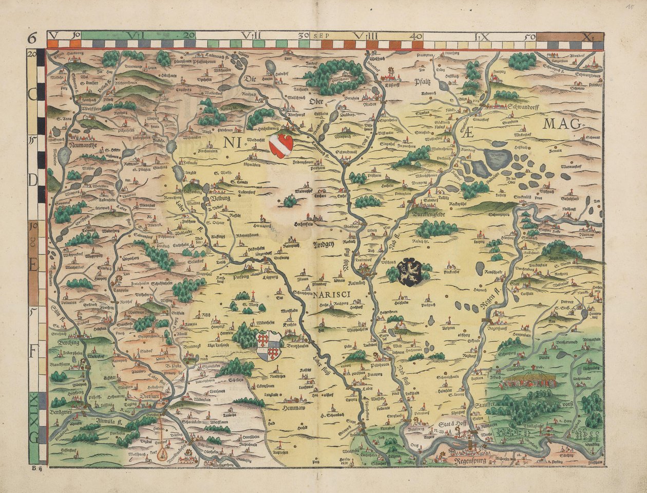 Bayerske countrybord fra 1568 (panel 6) av Philipp Apian