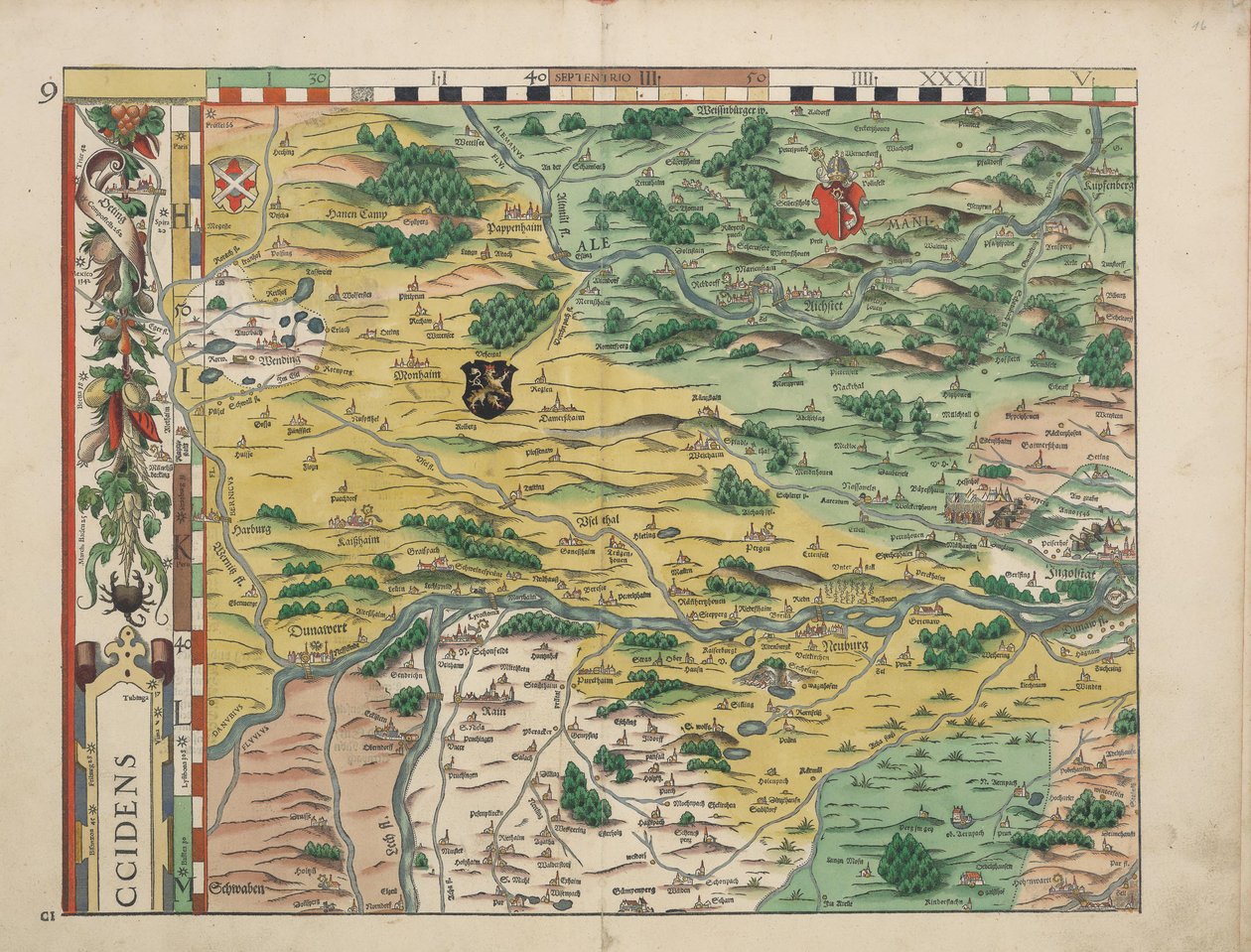 Bayerske countrybord fra 1568 (panel 9) av Philipp Apian