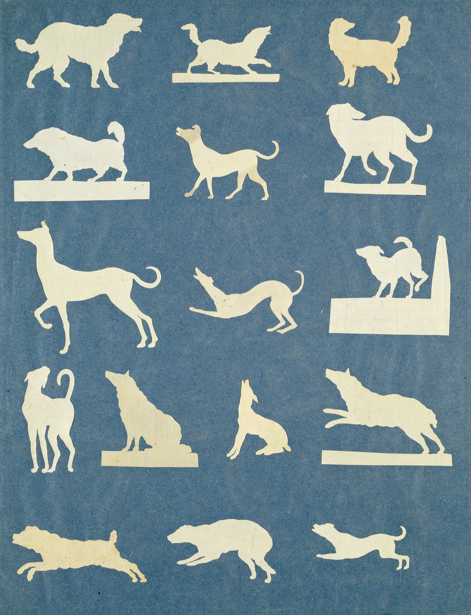 Study of Dogs (collage på papir) av Philipp Otto Runge