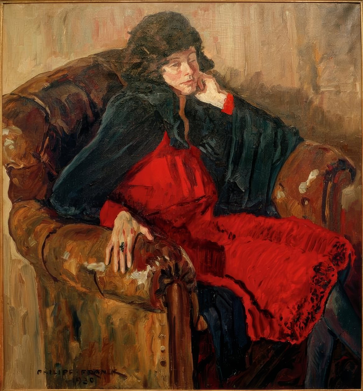Dame i lenestolen av Philipp Franck