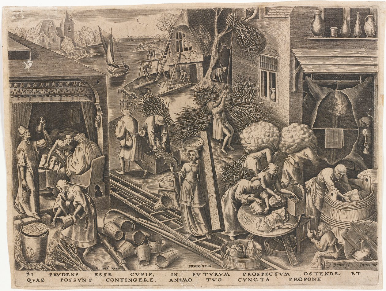 Prudentia Prudence fra De syv dyder, 1559. av Philipp Galle