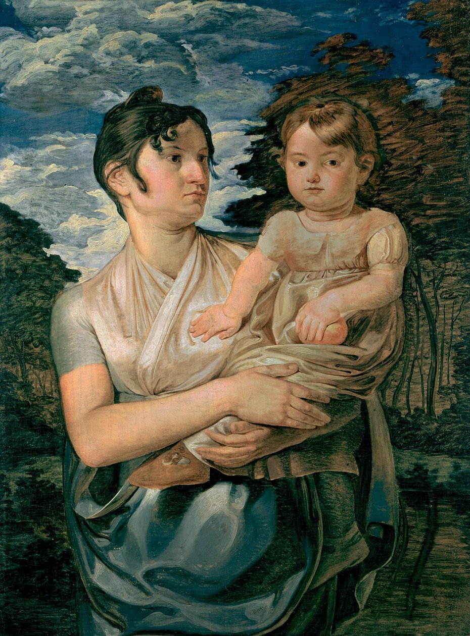 Pauline Runge med sin to år gamle sønn, 1807 av Philipp Otto Runge
