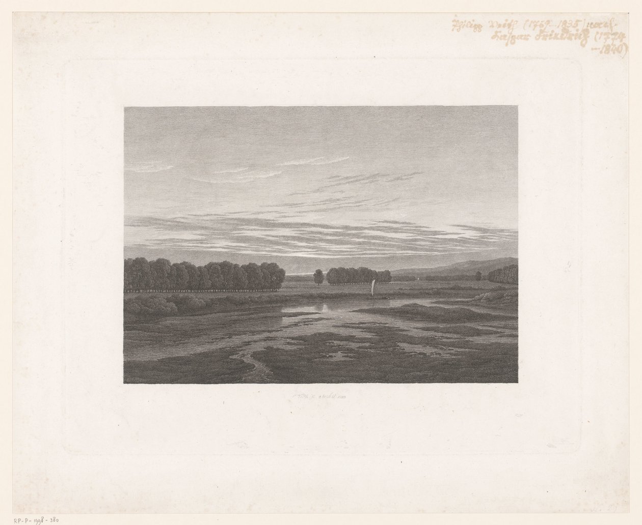 Utsikt over Elben Abend an der Elbe av Philipp Veith