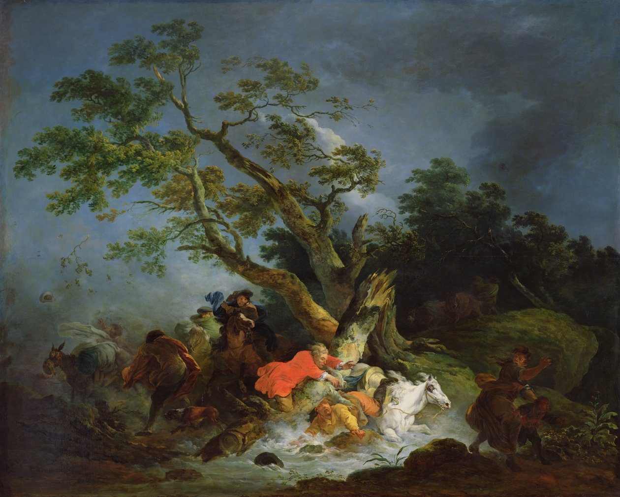 Reisende fanget i en storm, ca. 1770 av Philippe Jacques de Loutherbourg