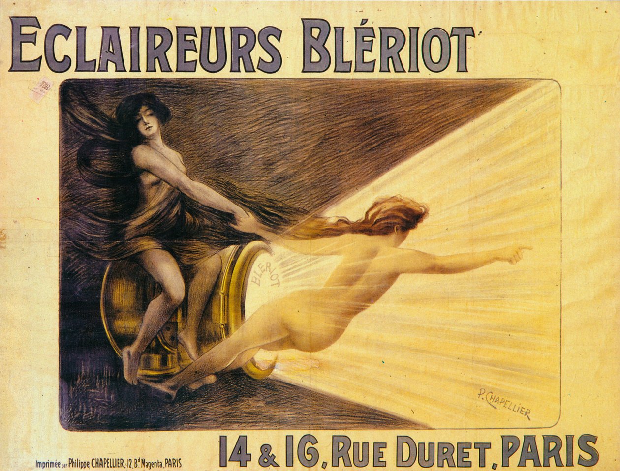 Annonse for Bleriot hodelykter, c1905 av Philippe Chapellier
