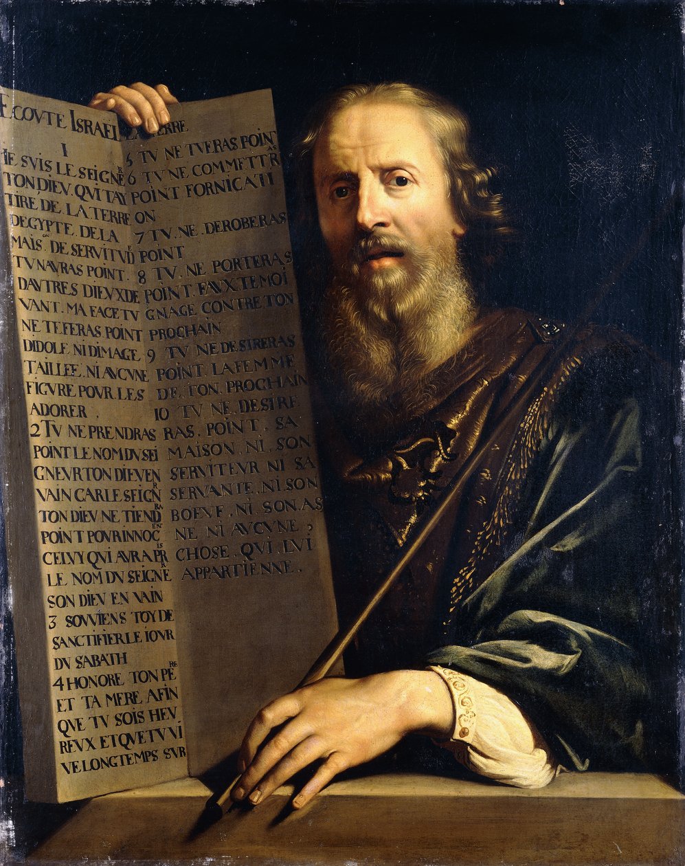 Moses holder de ti bud av Philippe de Champaigne