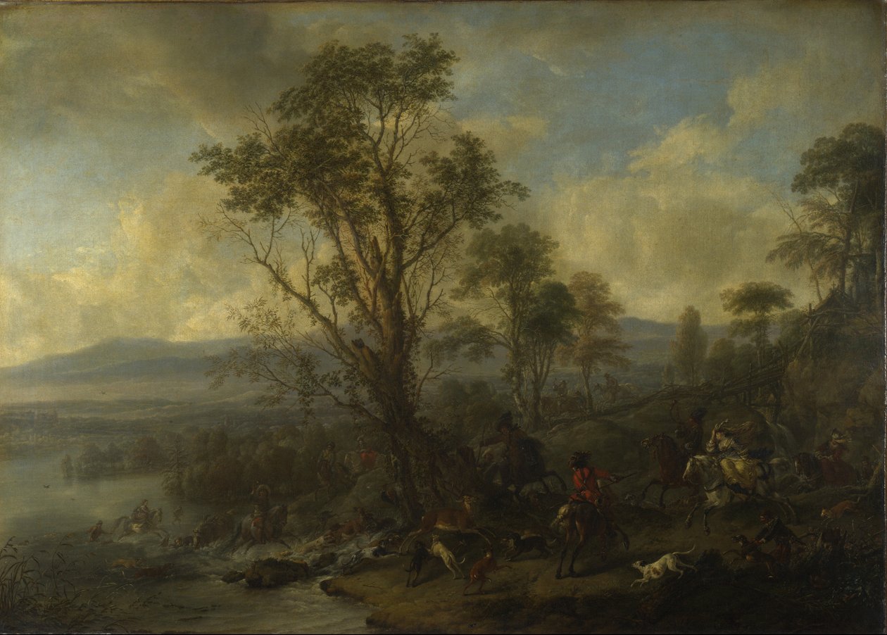 En hjortjakt av Philips Wouwerman