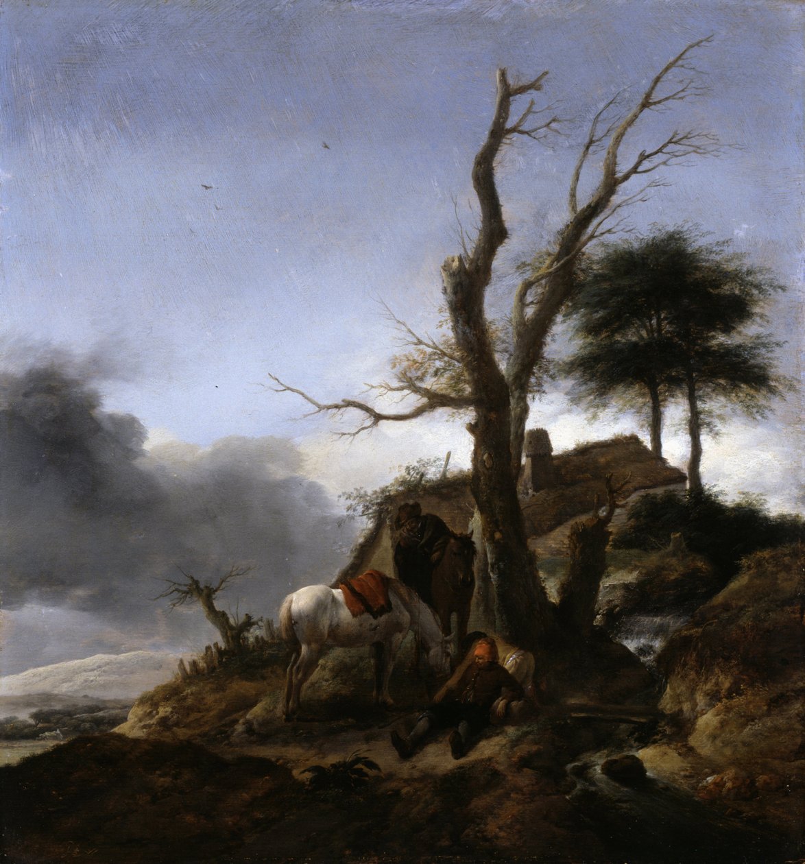 Stopp av reisende av Philips Wouwerman