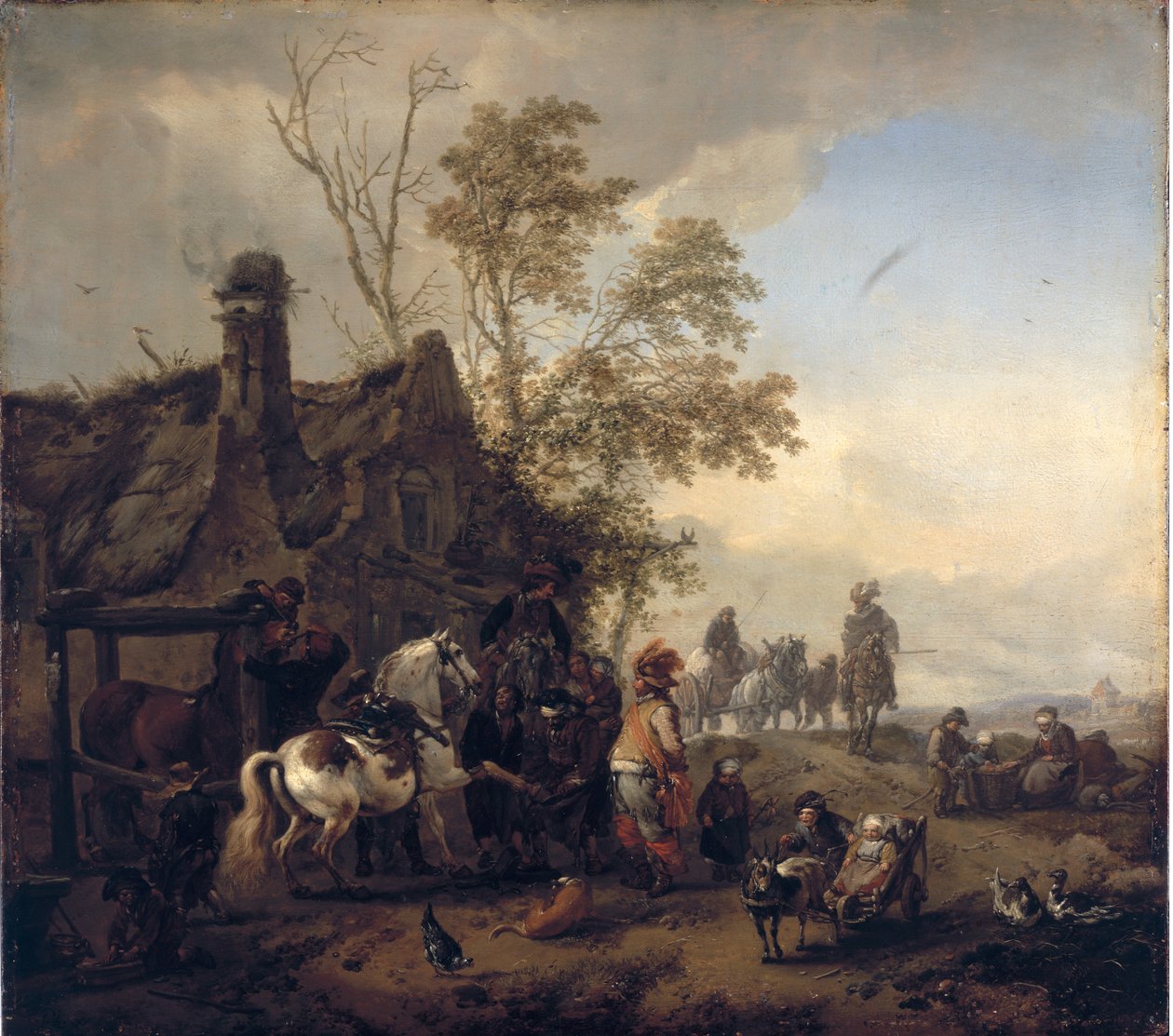 En sprakket hest utenfor Smien av Philips Wouwerman