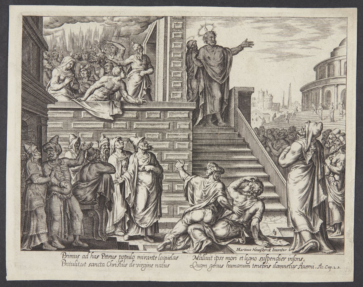 St. Peter forkynner i Jerusalem av Philips Galle