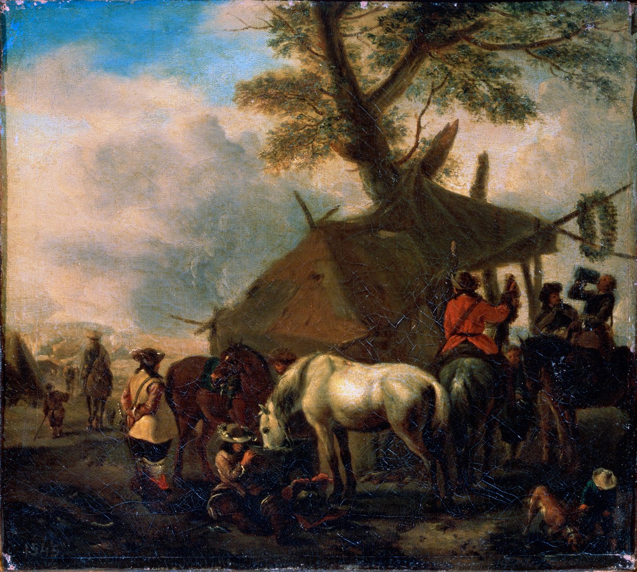 The Watering Place, 1600-tallet. av Philips Wouwerman