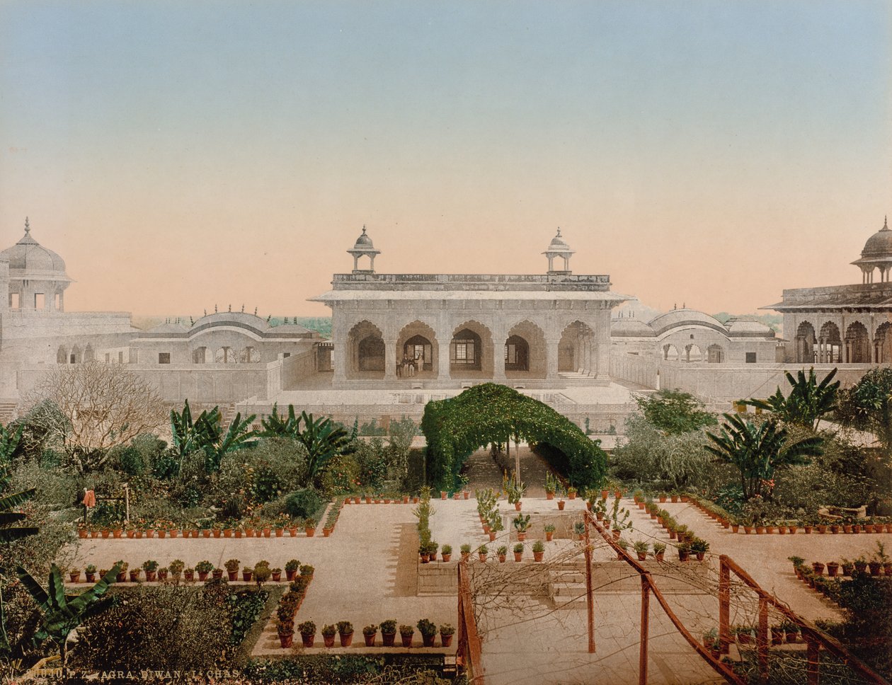 Agra. Diwan-i-Chas av Photoglob Co. (Zurich, active c. 1890 1910)