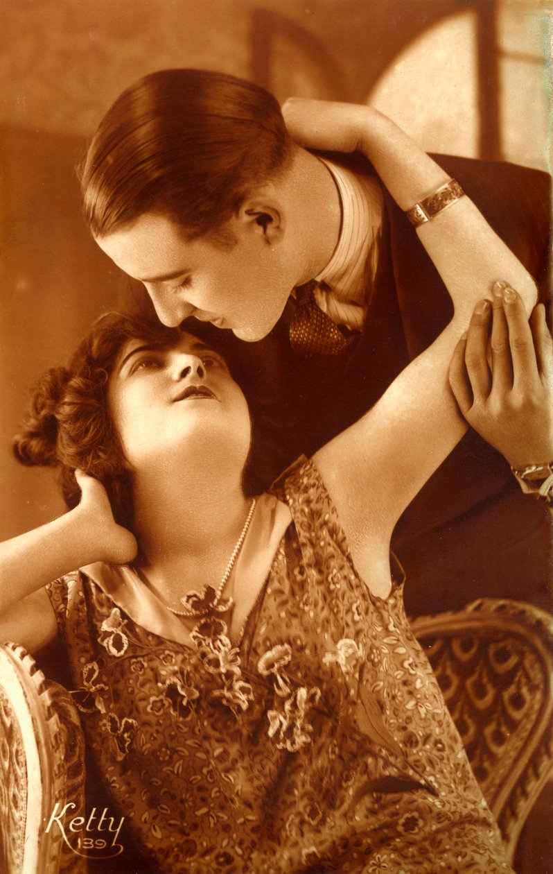 Fransk par fra 1920-tallet omfavner av Photographer French