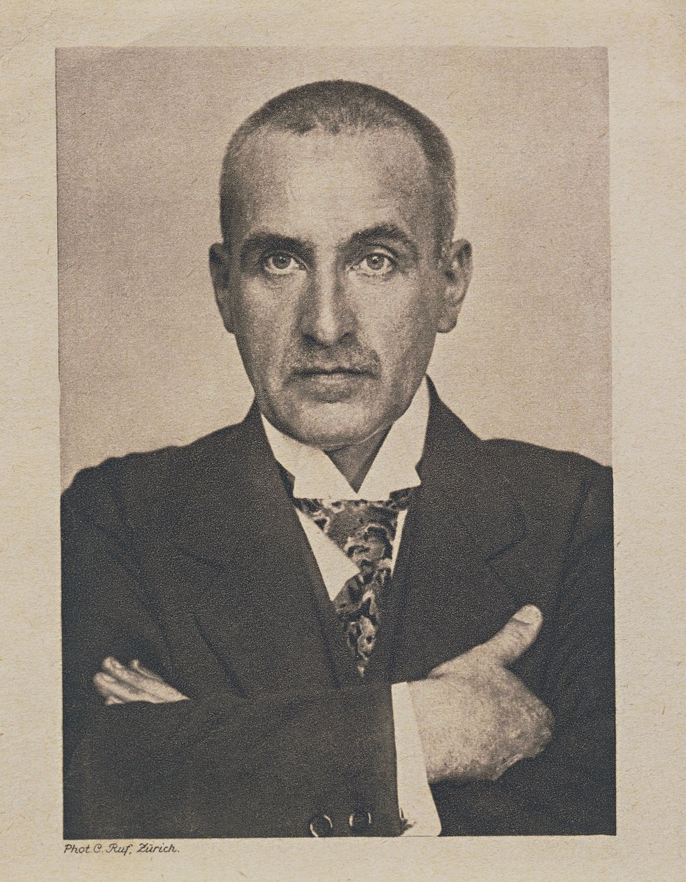 Portrett av Frank Wedekind (s/hvitt bilde) av Photographer German
