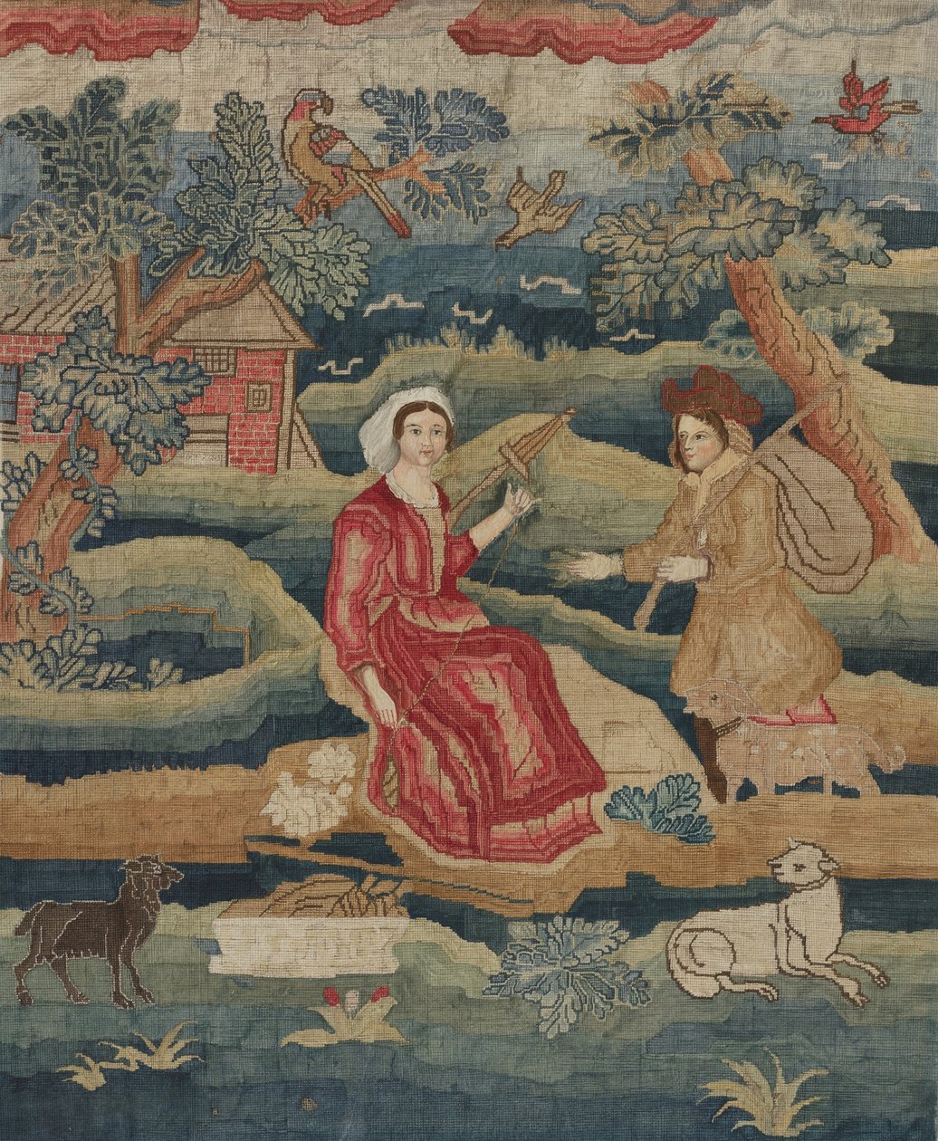 Nålepunktpanel, ca. 1939. av Phyllis Dorr