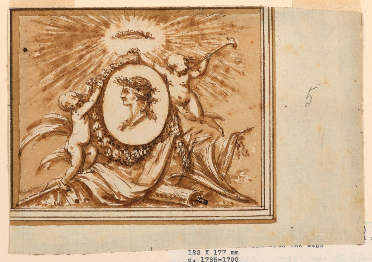 Design for en overdør av Piat Joseph Sauvage