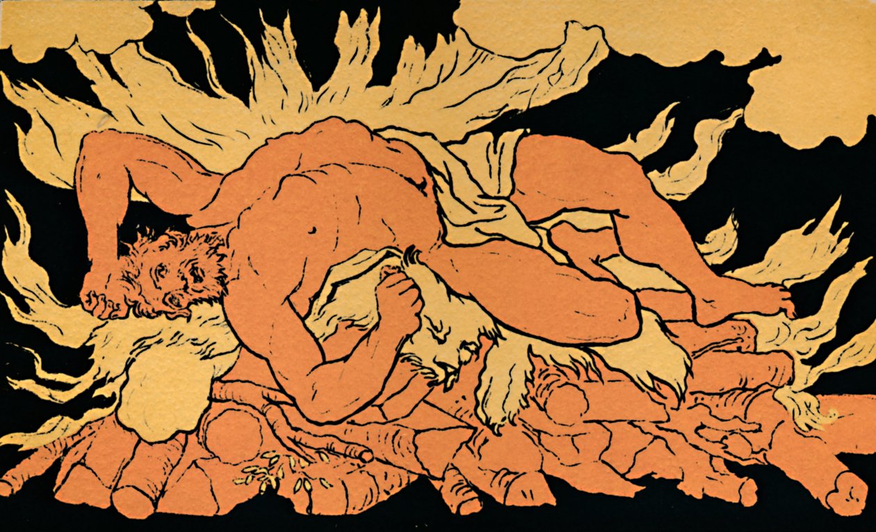 Hercules på Oeta-fjellet, 1880 av Picart