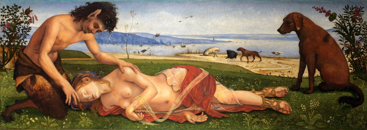 En satyr som sørger over en nymfe, ca. 1495 av Piero di Cosimo