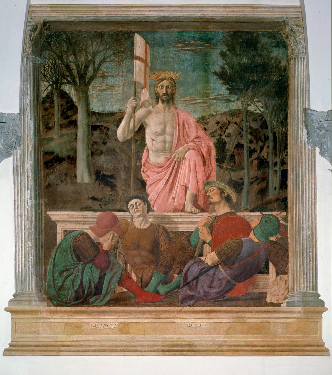Kristi oppstandelse - Fresco av Piero della Francesca
