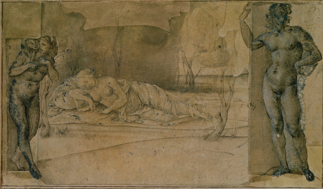 Ariadne Deserted (blyant) av Piero di Cosimo