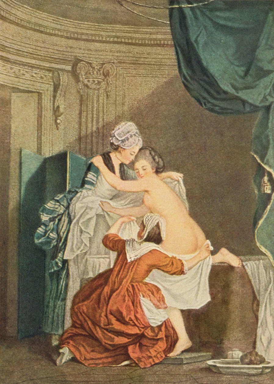 The Bath, gravering av Nicolas Francois Regnault av Pierre Antoine Baudouin
