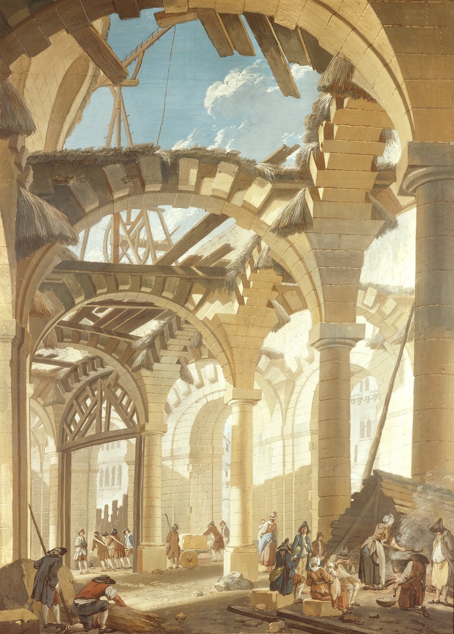 Bygging av et hvetemarked, 1765 av Pierre Antoine Demachy