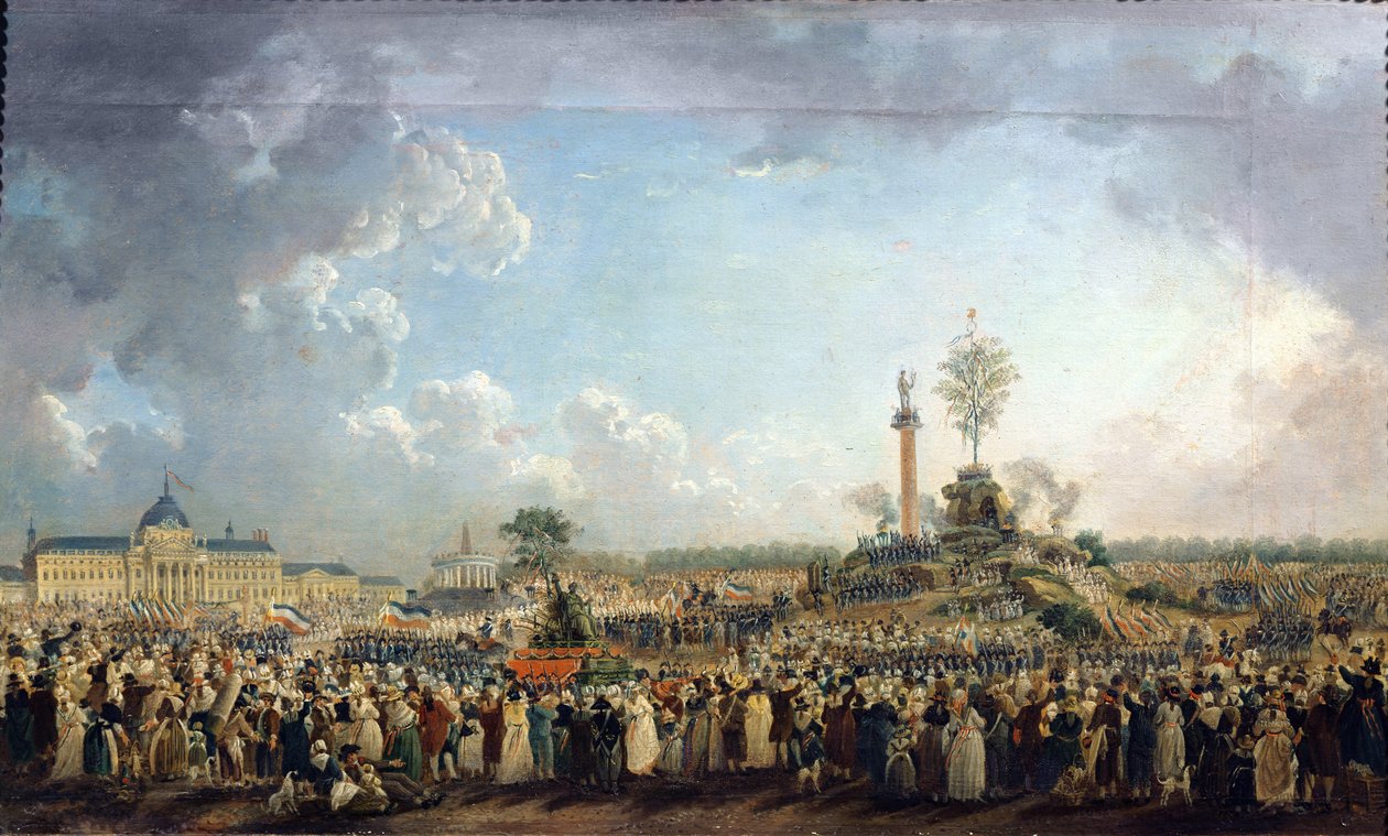 Festivalen for det høyeste vesen på Champ de Mars, 8. juni 1794 (20. Prairial Year II) av Pierre Antoine Demachy