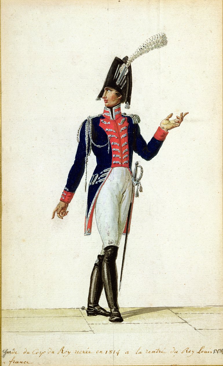 Offiser for Garde du Corps av kong Louis XVIII (1755-1824) i 1814 av Pierre Antoine Lesueur