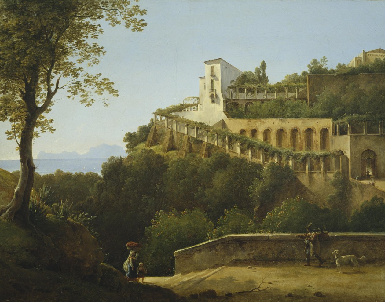 Kloster nær Napoli, med utsikt over Capri av Pierre Athanase Chauvin