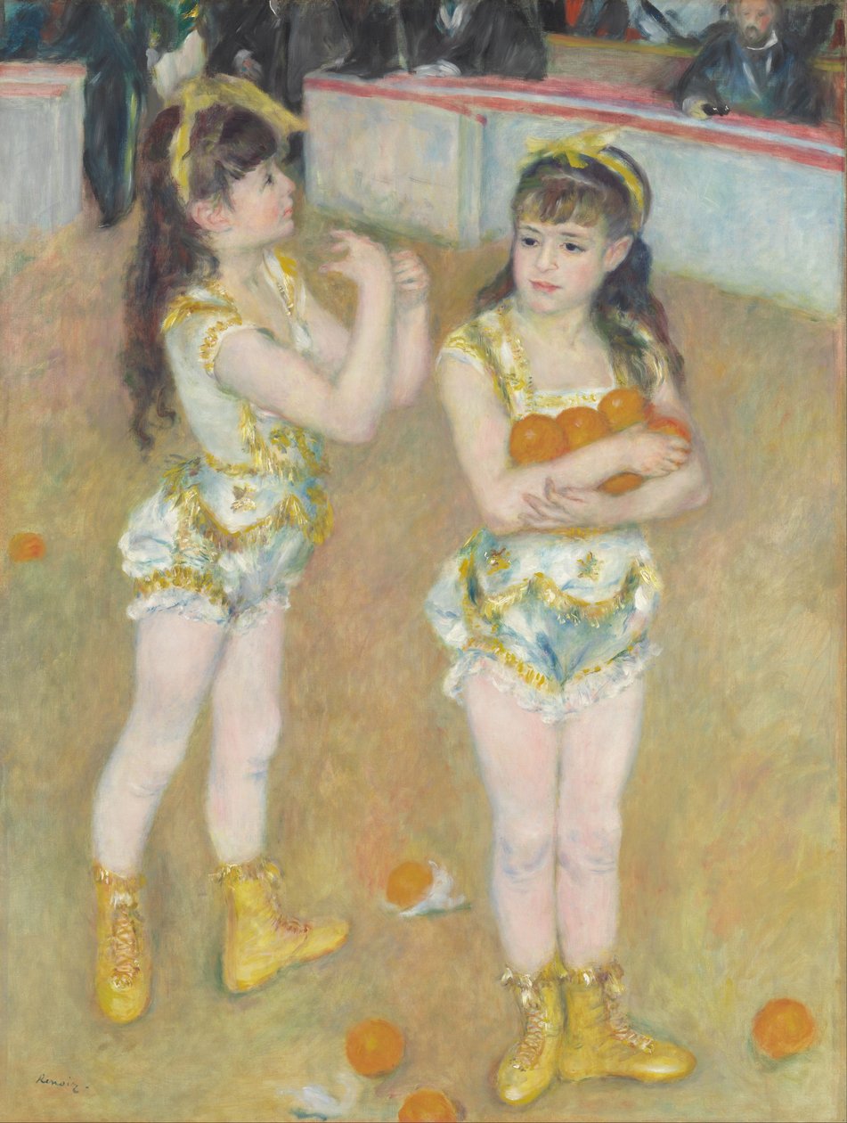 Akrobater på Cirque Fernando (Francisca og Angelina Wartenberg) av Pierre Auguste Renoir