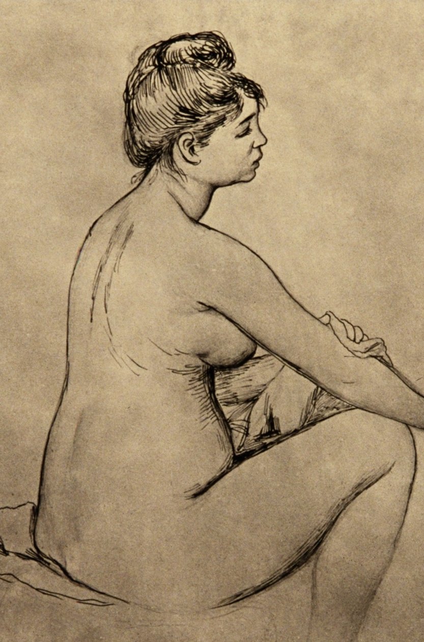 Bader tørker seg selv av Pierre Auguste Renoir
