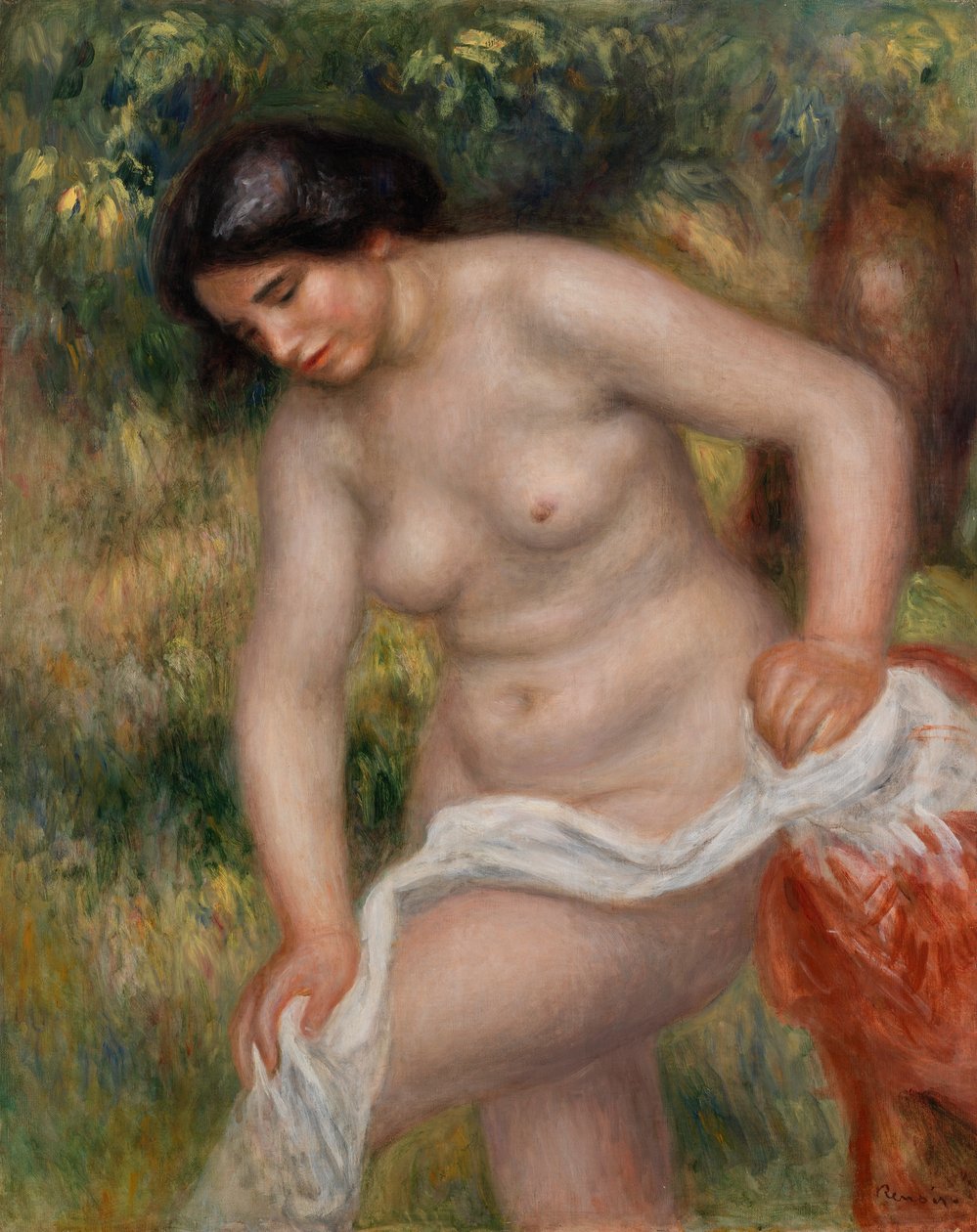 Bader tørker seg selv av Pierre Auguste Renoir