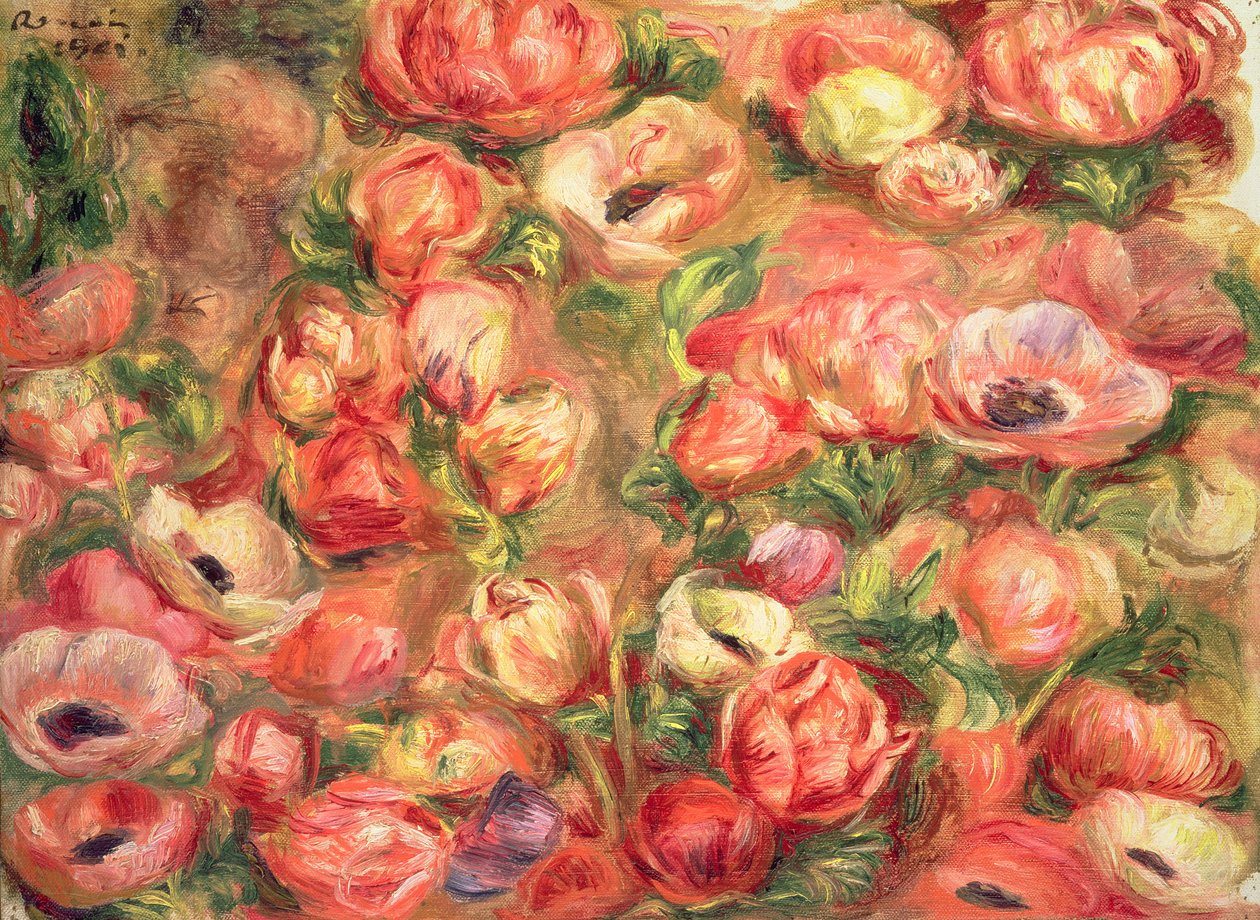 Seng av anemoner, 1901 av Pierre Auguste Renoir