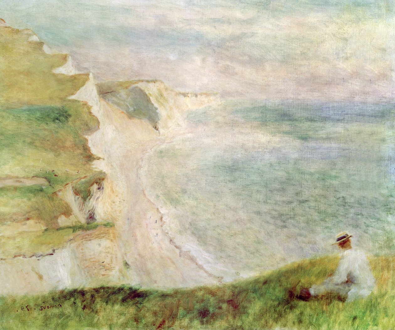 Cliffs at Pourville, 1879 av Pierre Auguste Renoir