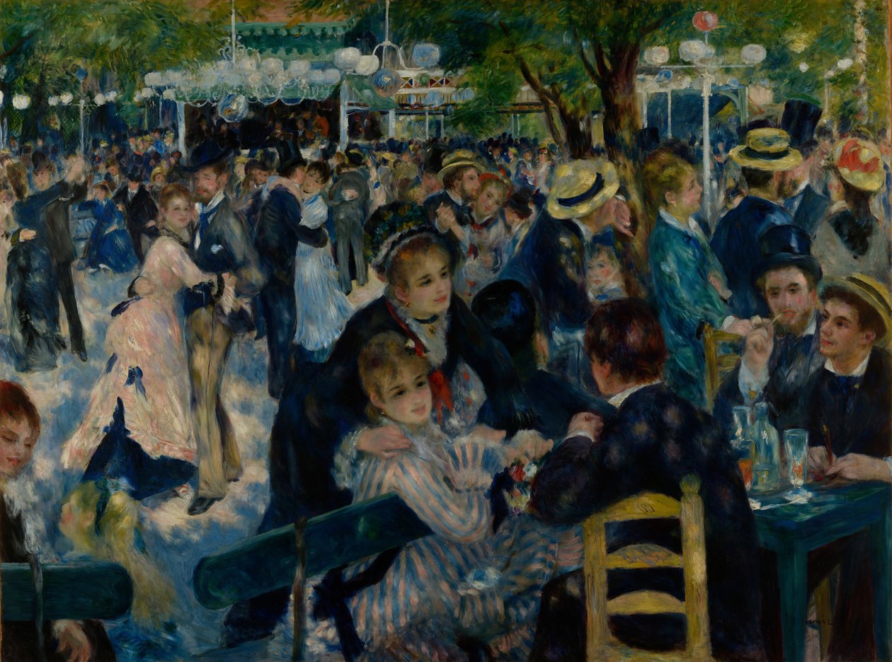 Dans på Le Moulin de la Galette av Pierre Auguste Renoir