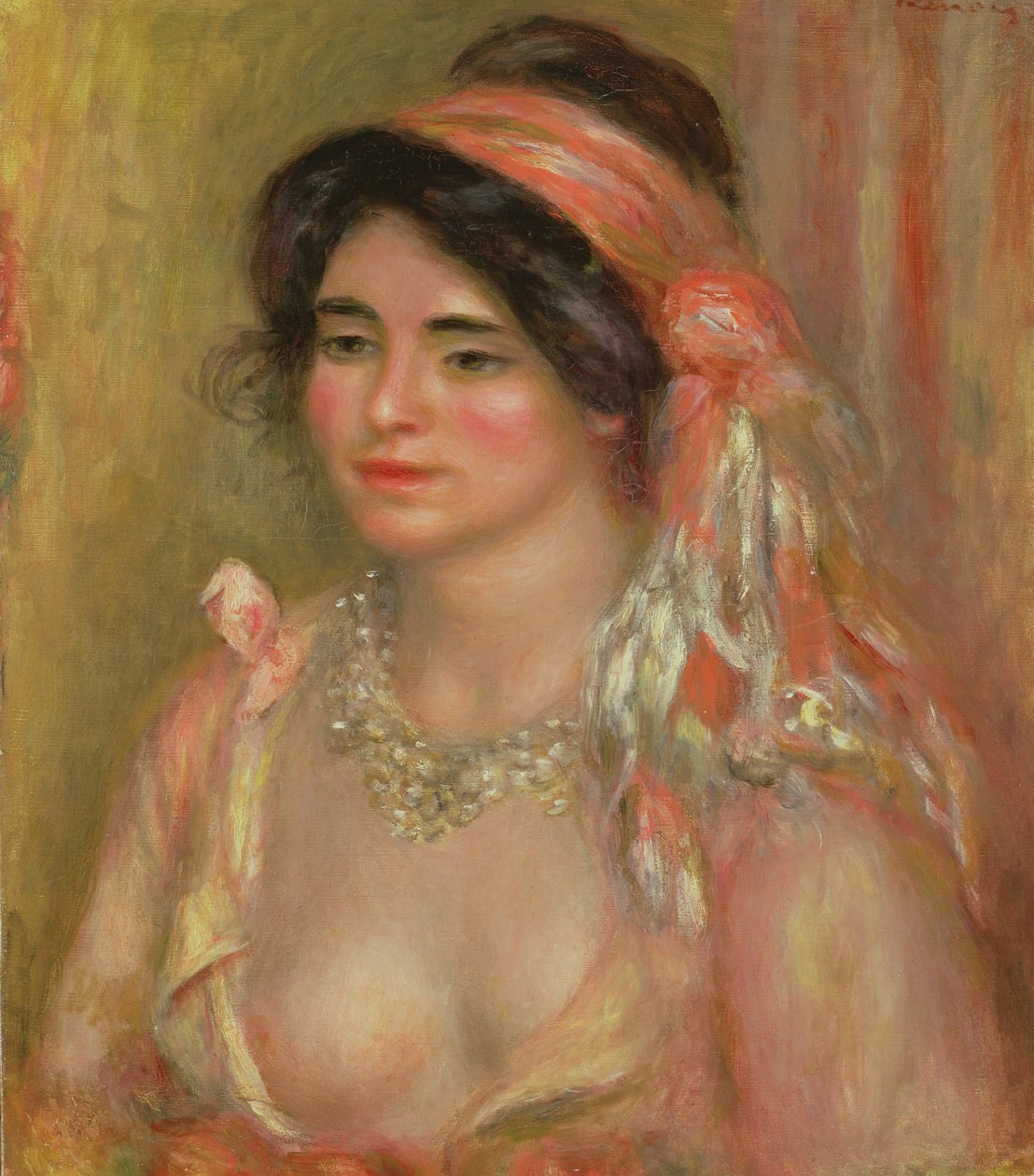 Gabrielle i algerisk hodeplagg, 1911 av Pierre Auguste Renoir