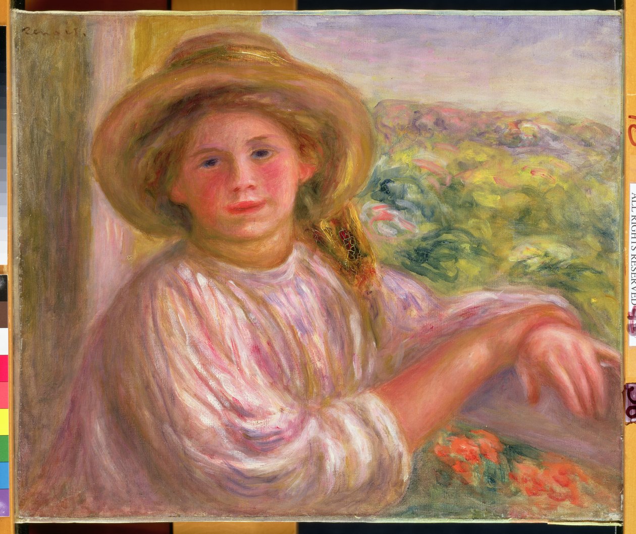 Jente på en balkong i Cagnes, 1911 av Pierre Auguste Renoir