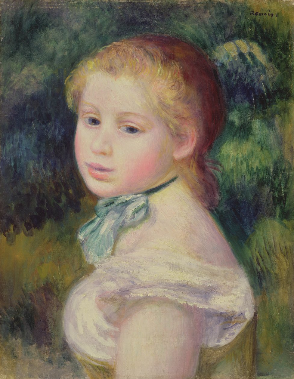 Head of a Girl, 1885 av Pierre Auguste Renoir