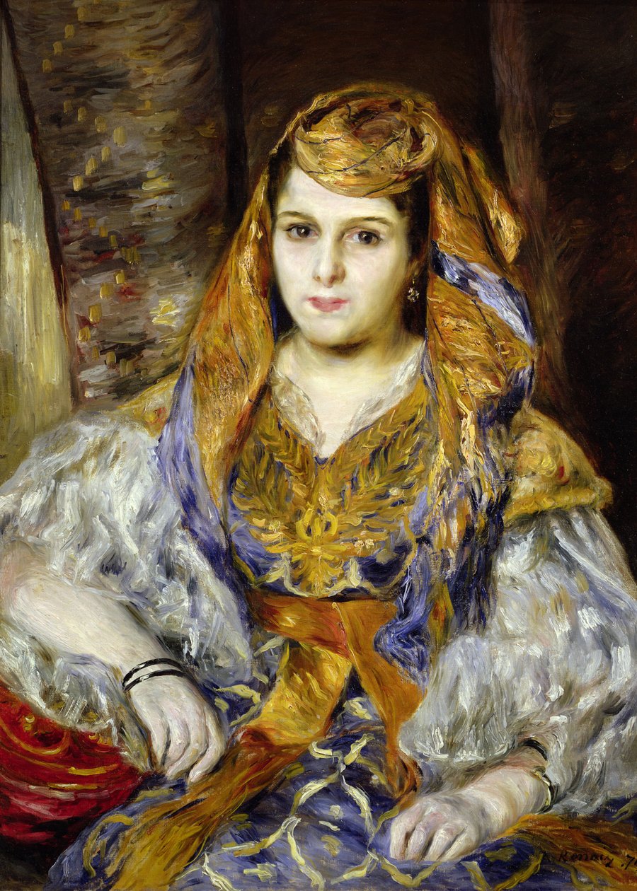 Mme. Clementine Stora i algerisk kjole, eller algerisk kvinne, 1870 av Pierre Auguste Renoir