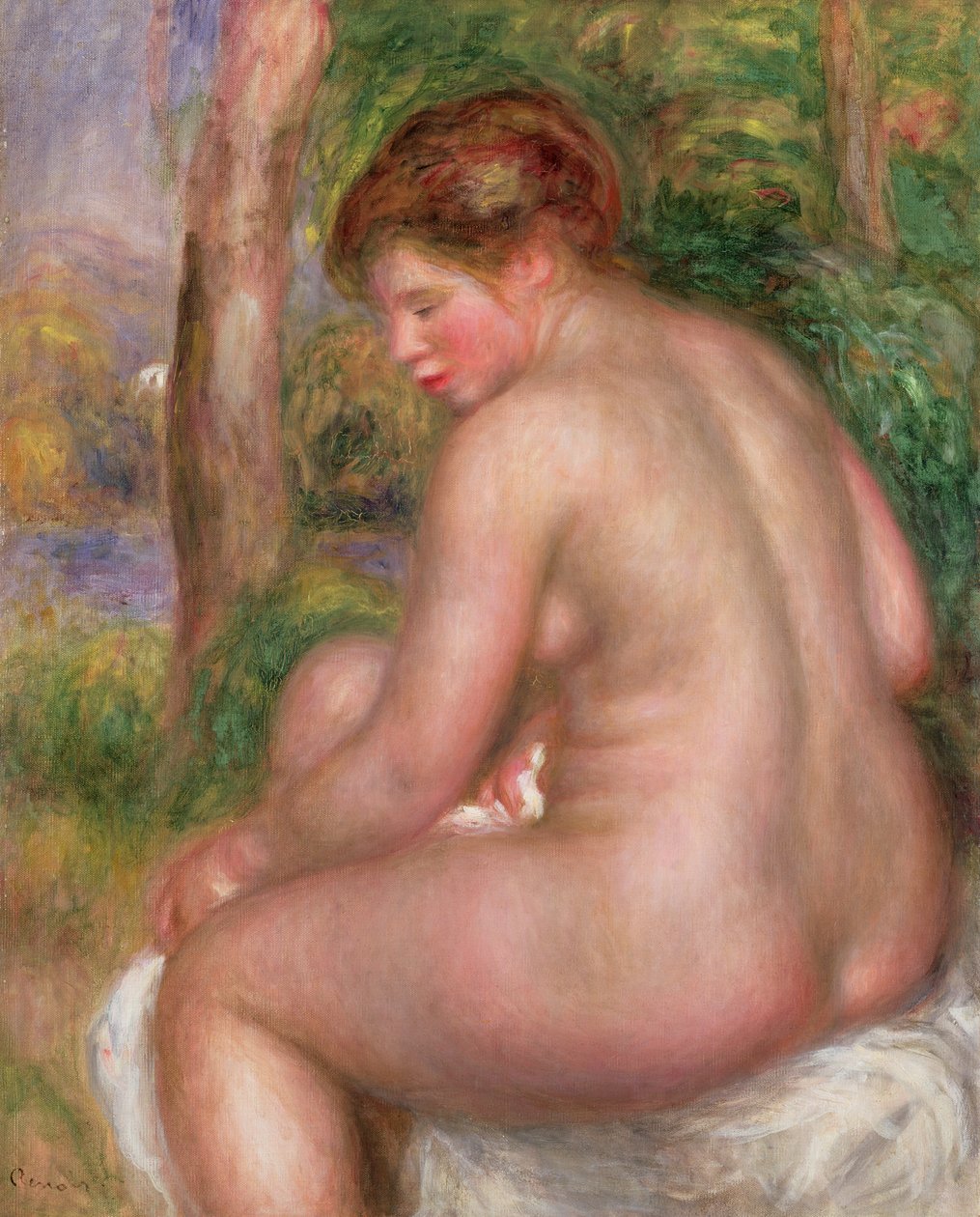 Naken, sett bakfra, 1911 av Pierre Auguste Renoir